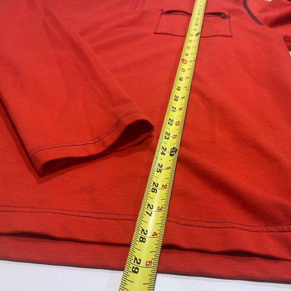 🎉2/$20 Nautica Mens Large Collared LongSleeve Zipper Polo Bright Red Golf Shirt - Picture 12 of 15